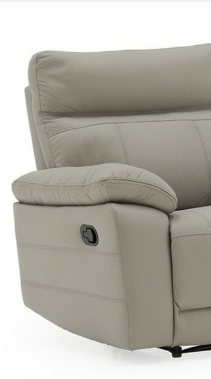 Positano 3 Seater Manual Recliner Sofa - Light Grey