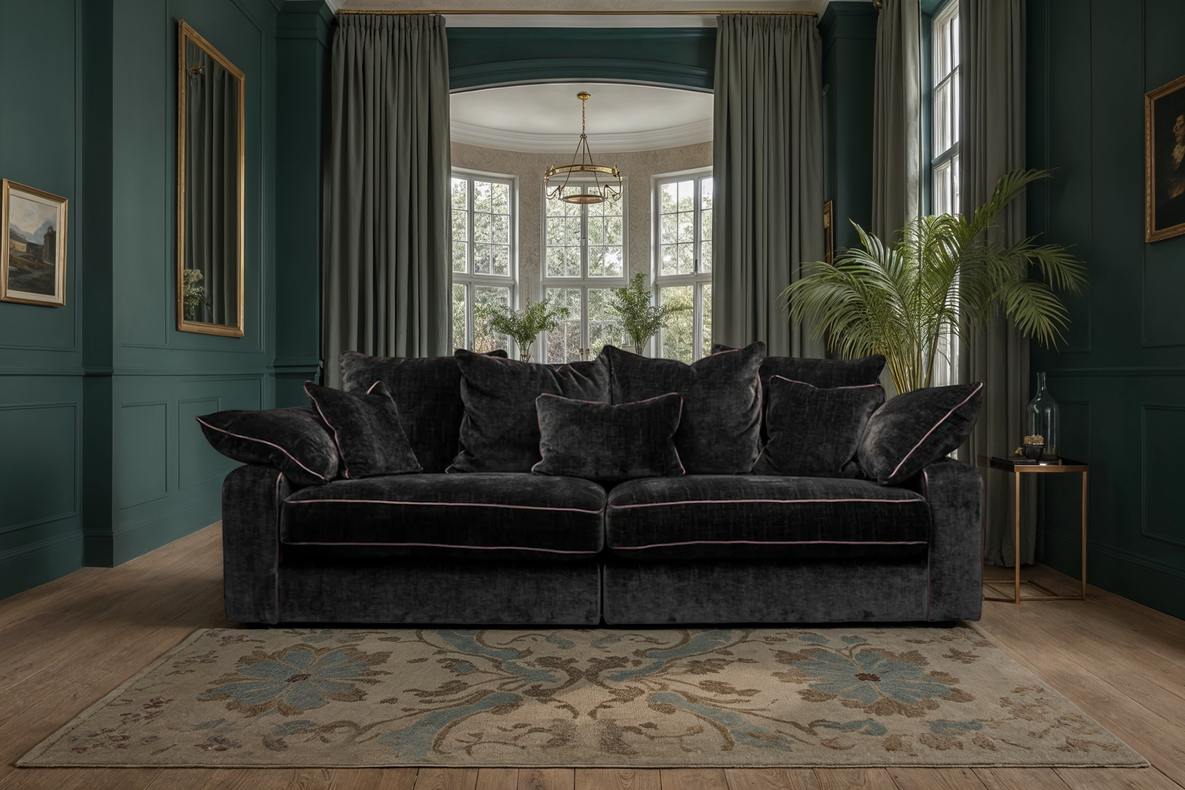 Marilyn Large Split Sofa with Pillow Back - Zelda Charcoal