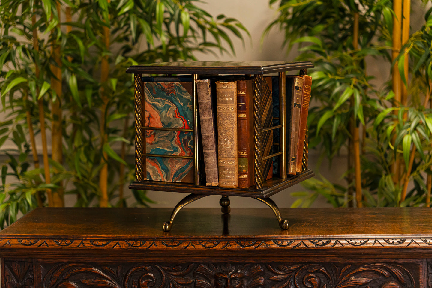 Table Top Mahogany and Brassbound Bookrest