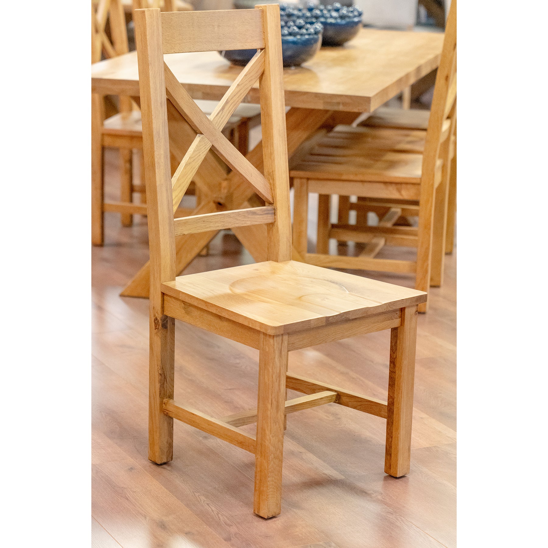 Texas X-Back Solid Oak Dining Chair