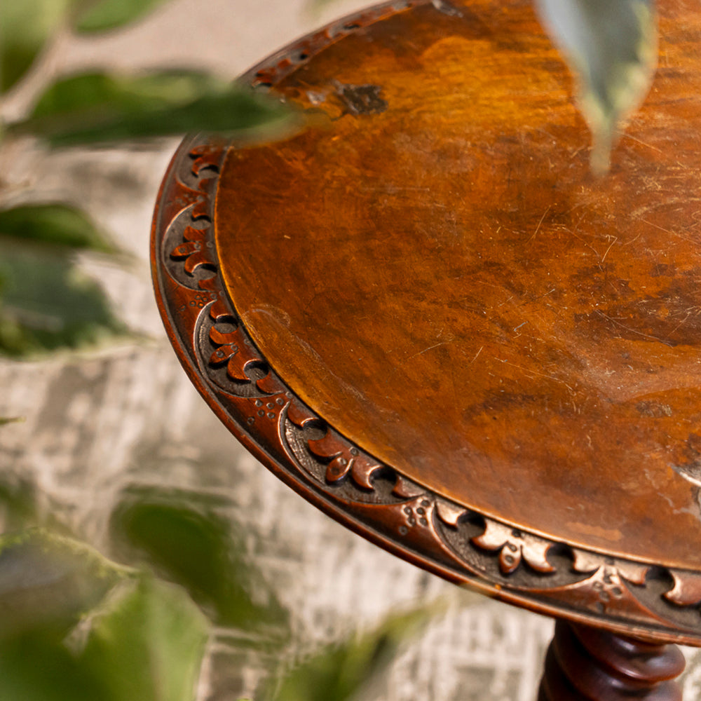 Victorian Highly Carved Round Occasional Table