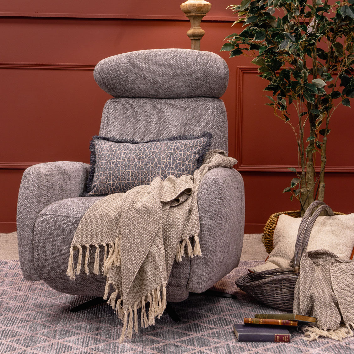 Zeus Manual Recliner Chair  Standard Height Fabric - Show model