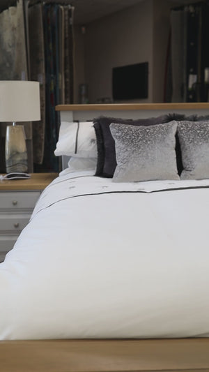 Modern Eve King Size bedframe in oak and grey inspired by Eden