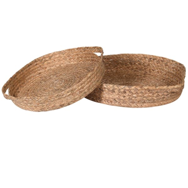 Coastal Breeze Set of 2 Woven Water Hyacinth Trays