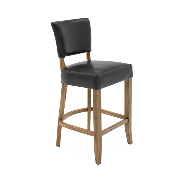 Drake Bar Chair Leather Ink Blue