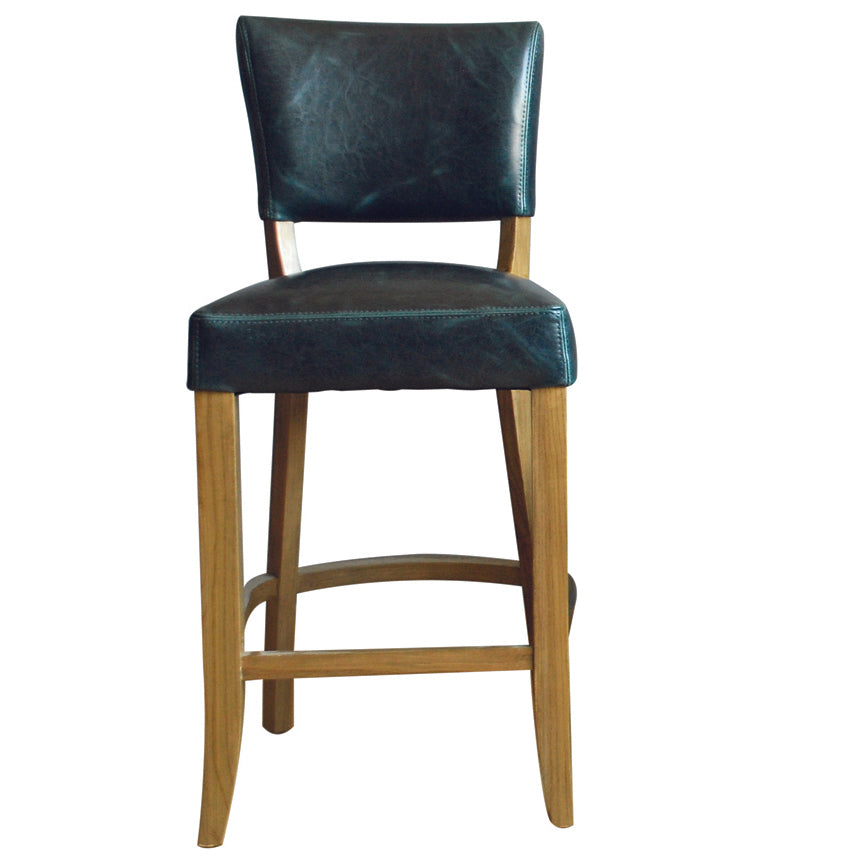 Drake Bar Chair Leather Ink Blue