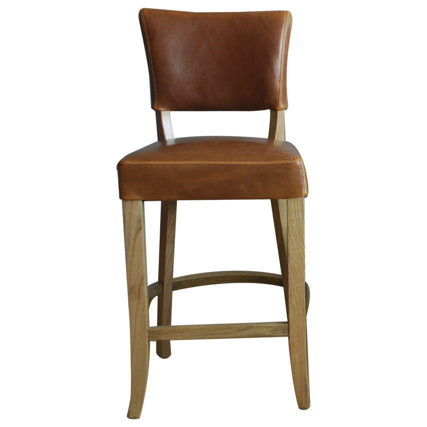 Drake Bar Chair Leather Tan Brown