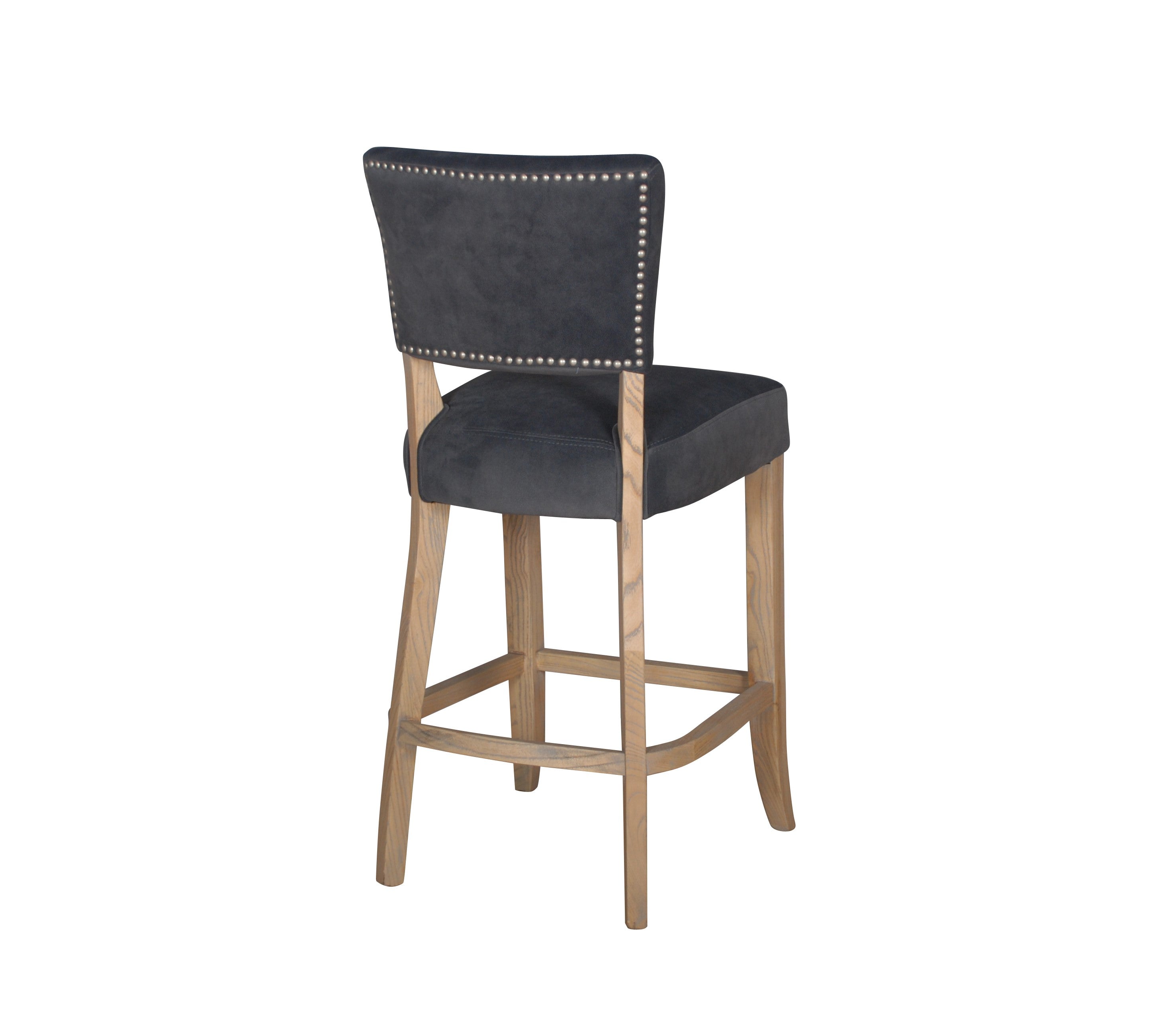 Drake Bar Chair Velvet Dark Grey
