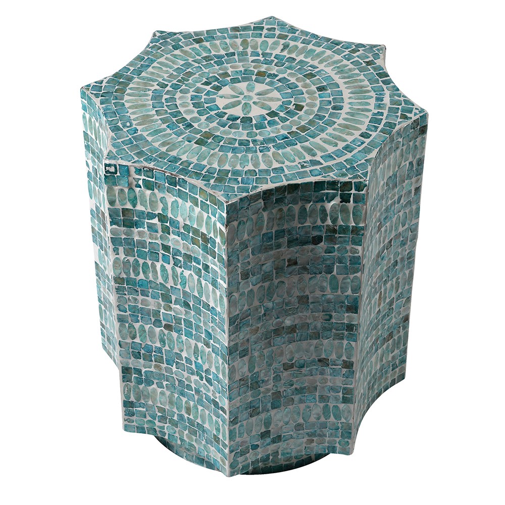 Seashell-Inspired Turquoise Stool