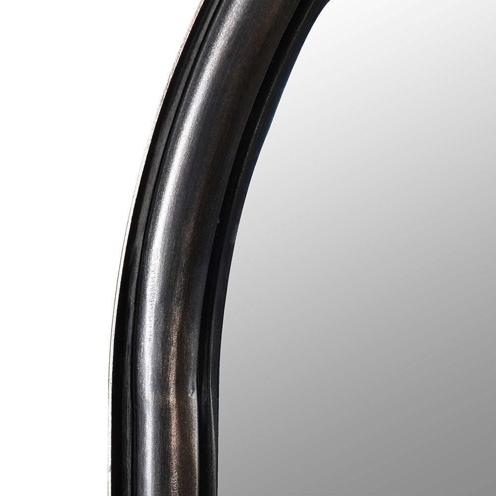 Sleek Black Curved Wall Mirror