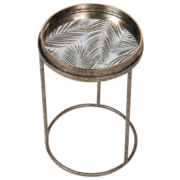 Fernhaven Mirrored Botanical Tray Tables - Set of 2