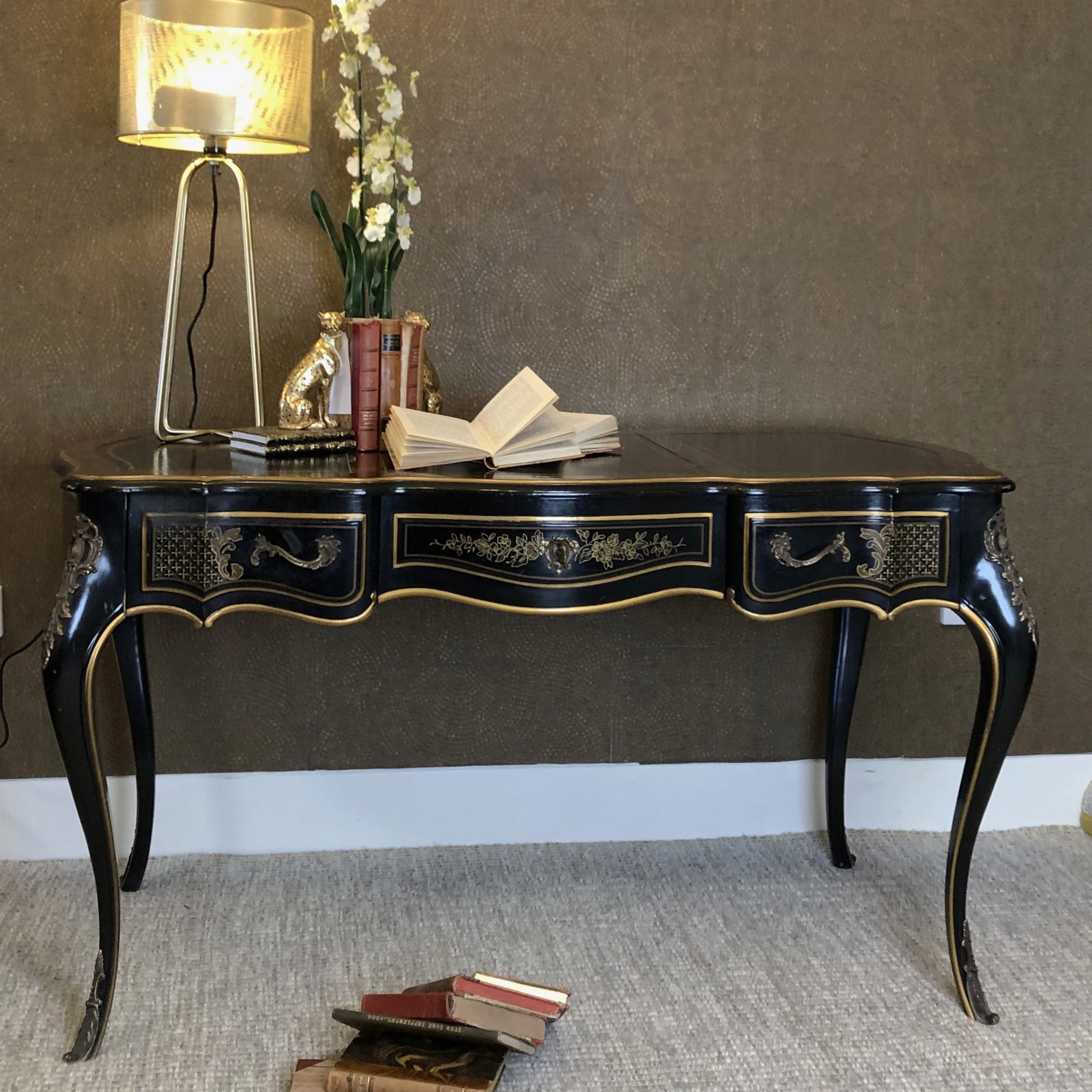 French Style Leather Top Writing Desk