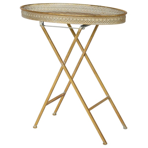 Gold Effect Metal Tray Table
