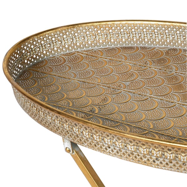 Gold Effect Metal Tray Table