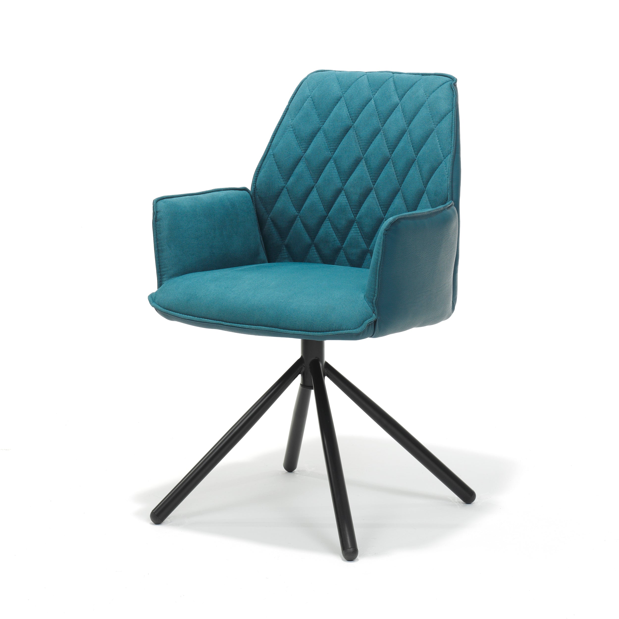Gryffin Dining Chair – Metal Leg - Petrol/Ochre/Grey