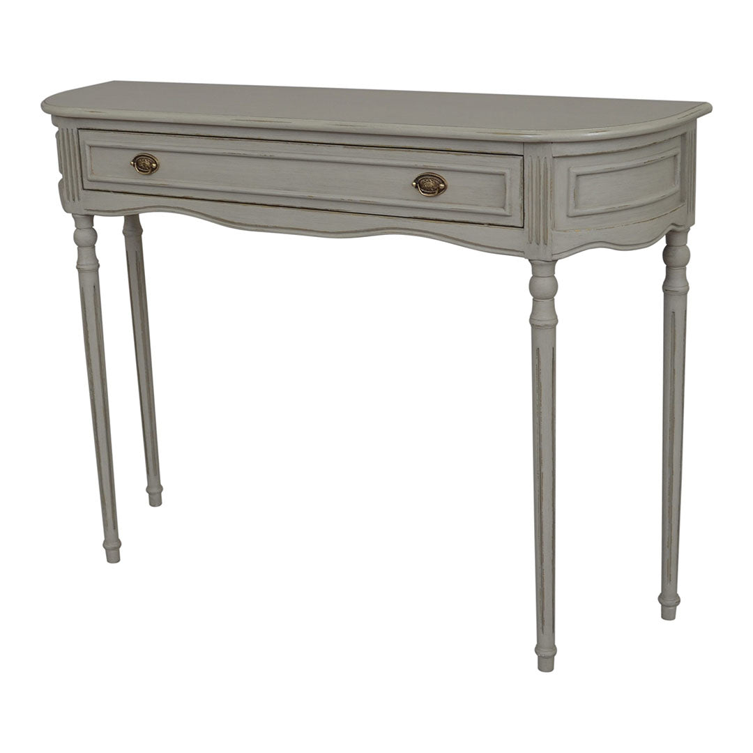 Heidi Console Table – Grey with Gold Distress