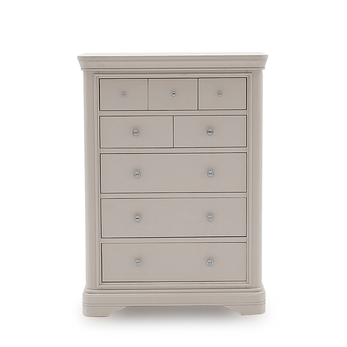 Mabel Tall Chest 8 Drawers Taupe