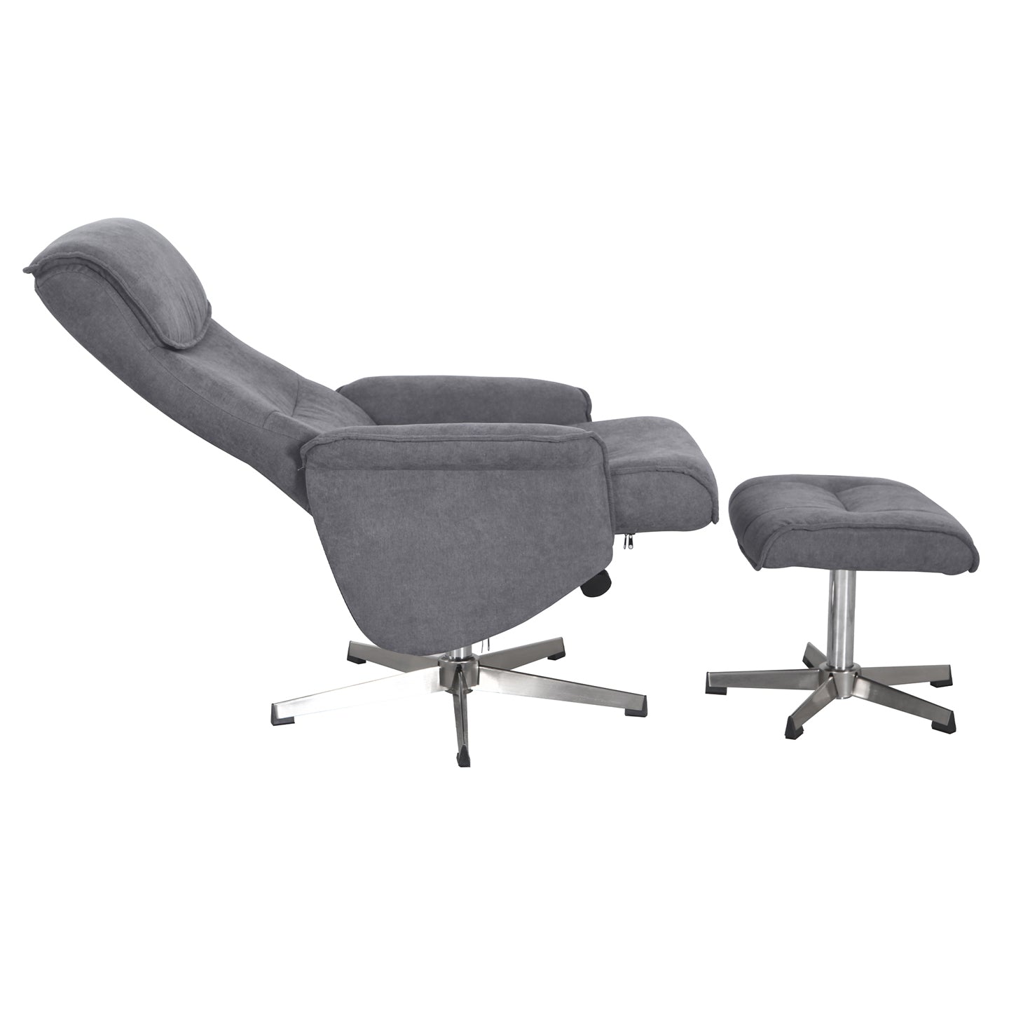 Rayna 1 Seater Recliner with Footstool - Grey