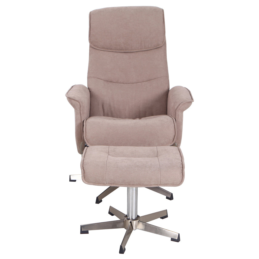 Rayna 1 Seater Recliner with Footstool - Sand