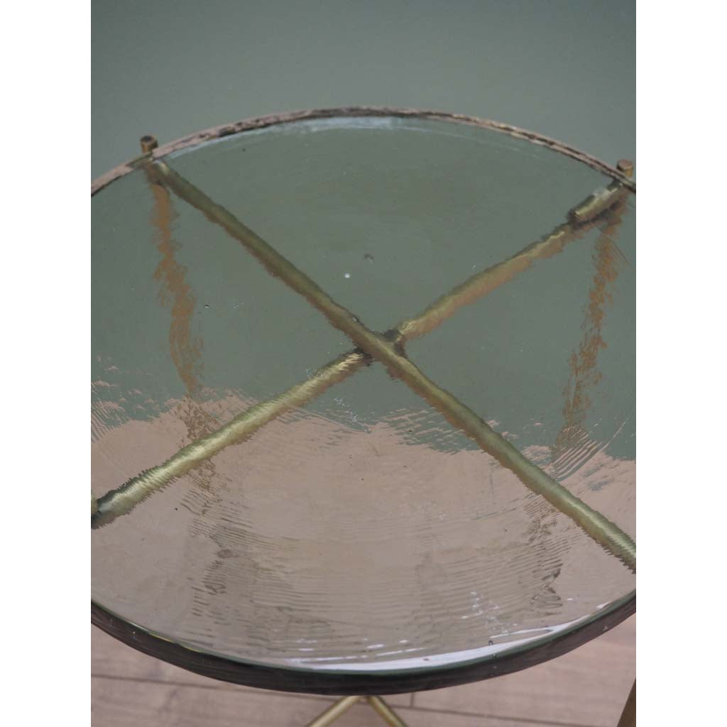 Round Glass top Side table