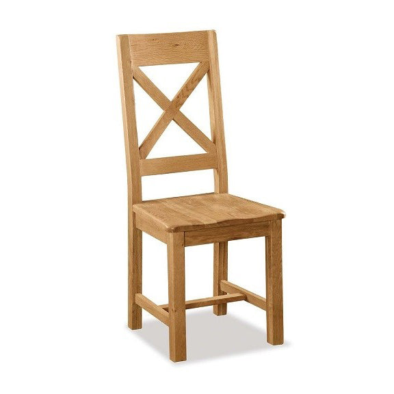 Salisbury Cross Back Chair with Wooden Seat