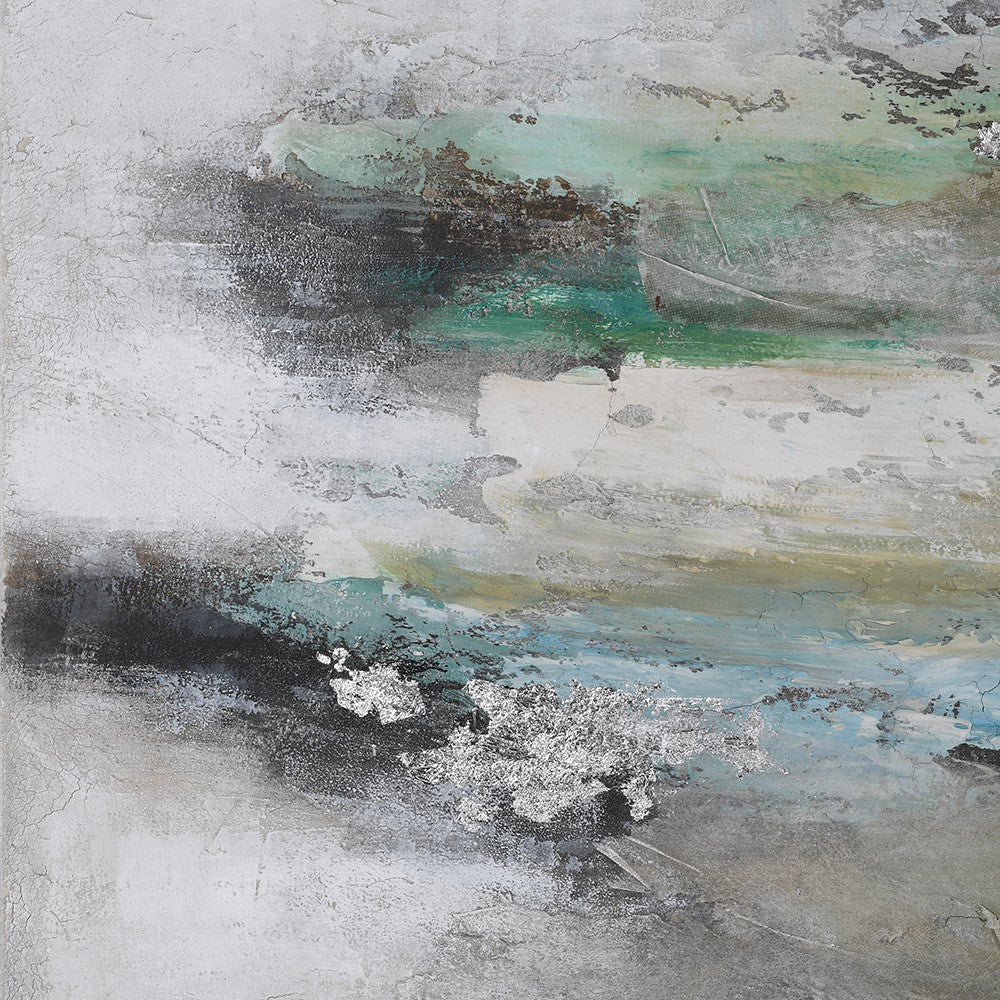 Abstract Celadon Textured Painting
