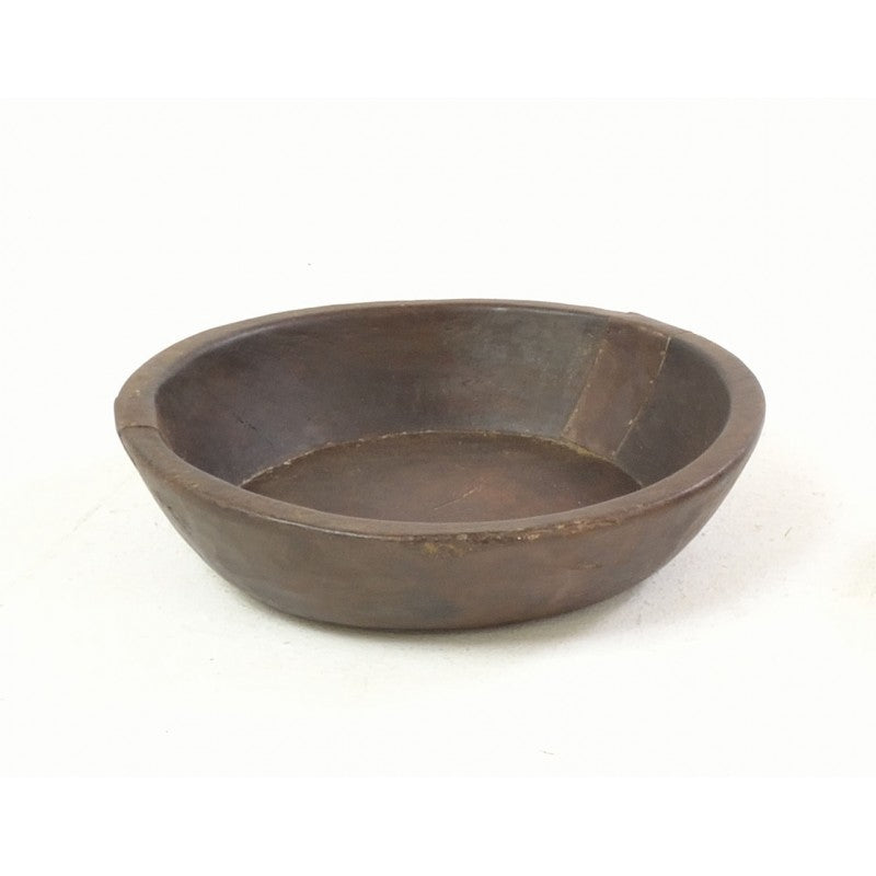 Antique Round Wooden Bowl