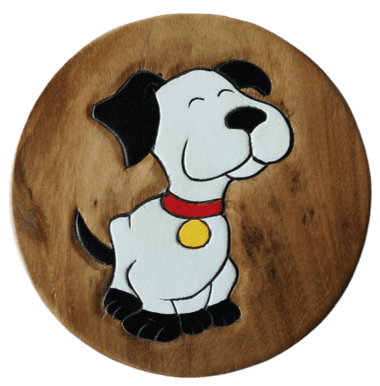 Childrens Handmade Wooden Stool -Dog