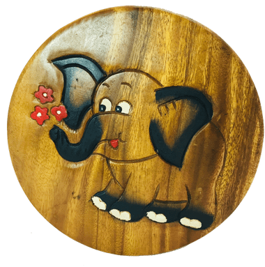 Childrens Handmade Wooden Stool -Elephant