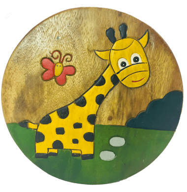 Childrens Handmade Wooden Stool -Giraffe