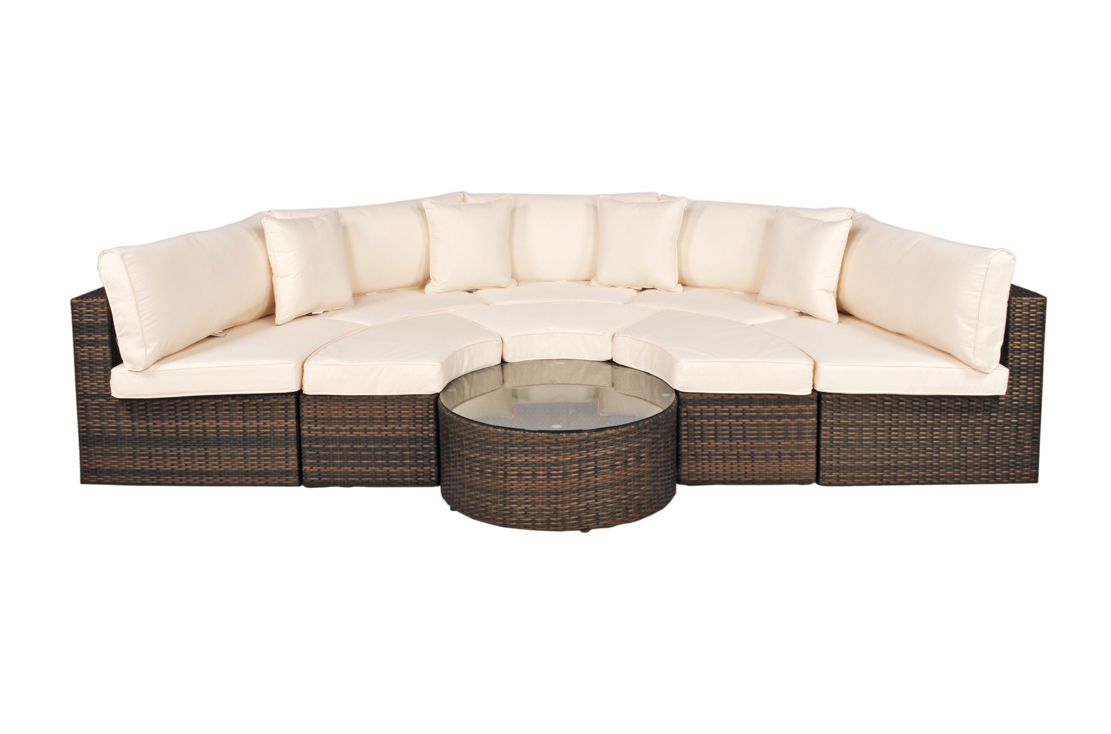 Morocco Curved Sofa Set With 80cm