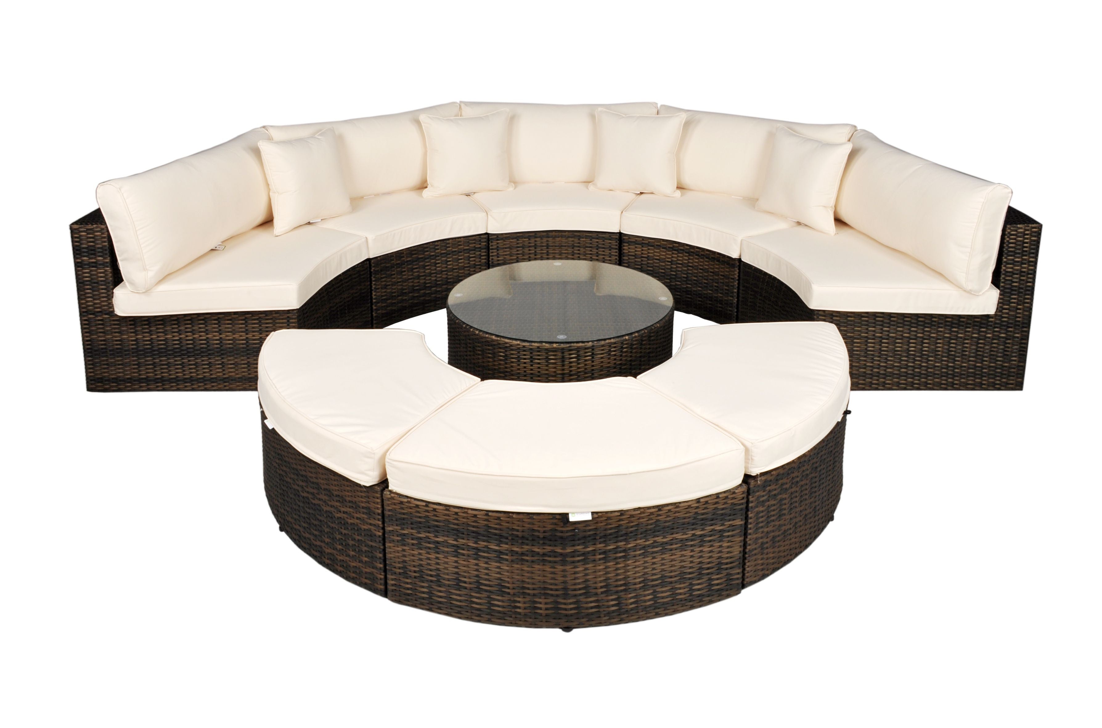 Morocco Curved Sofa Set With 80cm